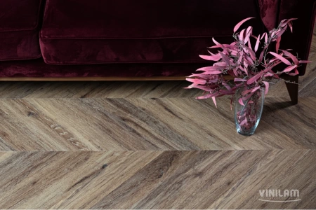 Кварцвиниловая плитка VINILAM PARQUET CHEVRON RI107516 Шеврон Лувр Glue